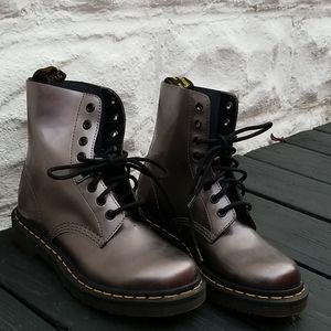 Dr Martens Pewter Metallic Combat boots